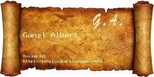 Ganzl Albert névjegykártya